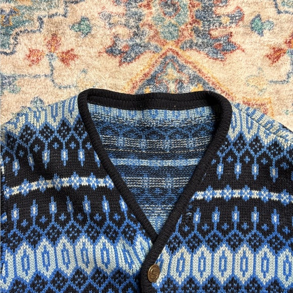 Vintage Nordic Striped Cardigan Sweater Size XL - Picture 3 of 5